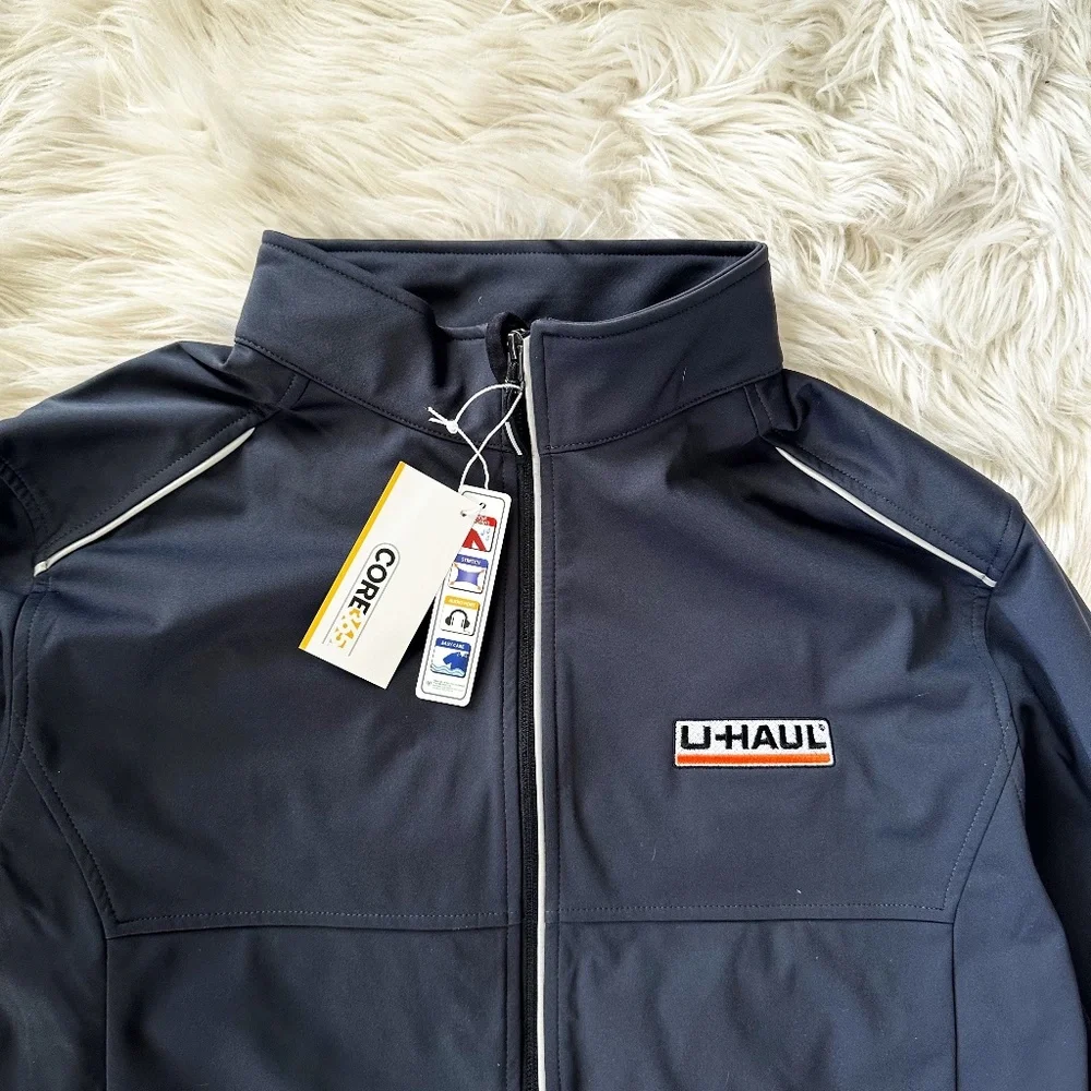 NEW Uhaul Mens Jacket Gray Charcoal Size XL Full Zip Reflective Employee Work - Picture 2 of 8